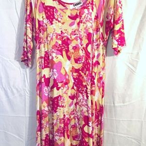 Canari fuscia and yellow Floral Maxi Dress